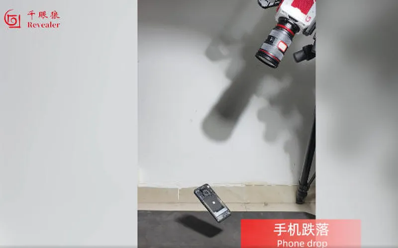Analyse des Handy-Drop-Tests basierend auf Hoch geschwindigkeit kamera und 6D der Messung