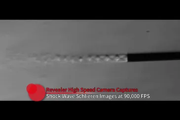 Revealer Hoch geschwindigkeit kamera erfasst Schockwellen-Schlieren-Bilder mit 90.000 FPS
