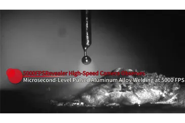 Revealer-Hoch geschwindigkeit kamera beobachtet gepulste Aluminium legierung schweißen auf Mikros kunden ebene bei 5000 FPS